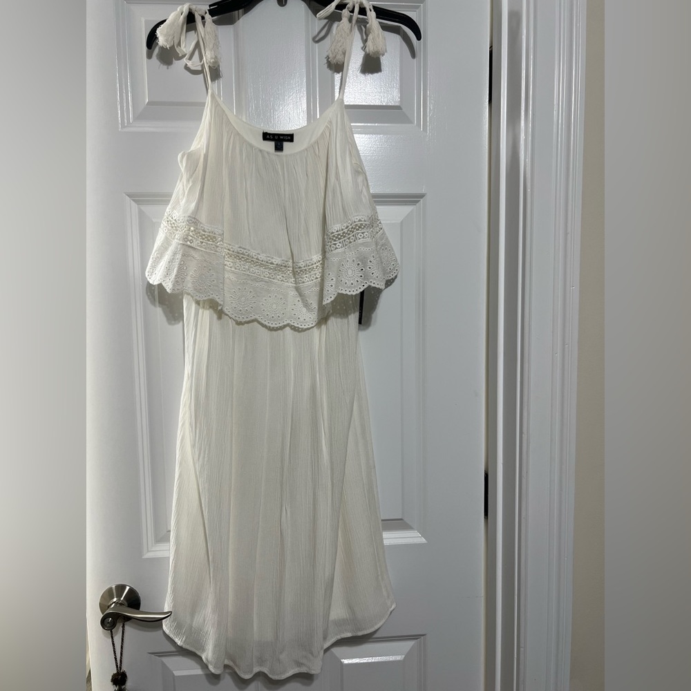 As U Wish white summer dress! NEVER WORN! Size Small